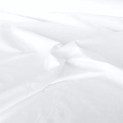 TOLKO 50cm Baumwollstoff Meterware uni | Popeline Stoff aus ÖkoTex Baumwolle in leuchtenden Farben | Kleiderstoff Dekostoff Vorhangstoff Bezugsstoff Patchwork Kinder Stoffe zum Nähen (Weiß)