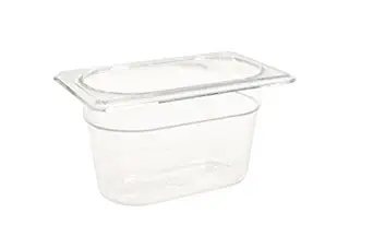 Rubbermaid FG101P00CLR Insert Pan 1/9 Size Cold 4 In Deep Clear, 6.874 Inch x 1.673 Inch x 1.673 Inch