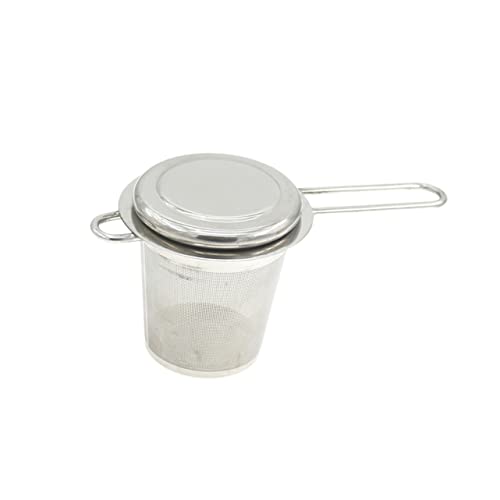 BESTonZON Tesil Av Metall Nät Tesil Finmaskig Tesil Infusionsanordning i Rostfritt Stål Te i Rostfritt Stål Te Löst Blad Stål Te Teinfusator i Rostfritt Stål Metallsil Tekula Långt Handtag