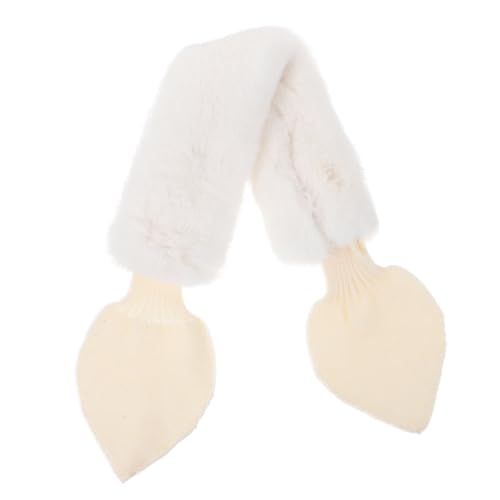 Homoyoyo Plush Cartoon Neck Scarf for Boy Girl Winter Warm Neckerchief for Boys Girls Soft and Skin-friendly Scarf Beige Cozy Cross Neck Collar for Cold Weather