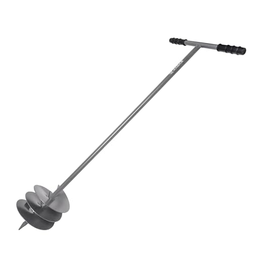 kadax trivella per terra per piantare alberi, trivella manuale a forma di t per giardinaggio, trivella da giardino per pali di recinzione, trivella per piantare con manico (Ø 200 mm)