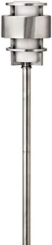 Hinkley Saturn Outdoor 12V Path Light, Stainless Steel, Etched Opal Glass, Modern, Bulb Included, Stainless Steel Finish