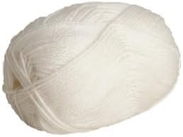 Image of ProKart Premium 4 Ply Wool Yarn, Soft and Durable Knitting & Crochet Yarn for Sweaters, Scarves, Hats, Baby Clothes, Purses, Gift Bags and DIY Craft Projects. White, 100g x 4 Balls.