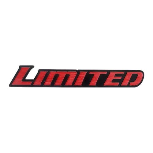 Image of 1x Metal Limited Letter Rear Tailgate Sport Car Emblem Badge Brushed Sticker Decal Nameplate (Black Red)