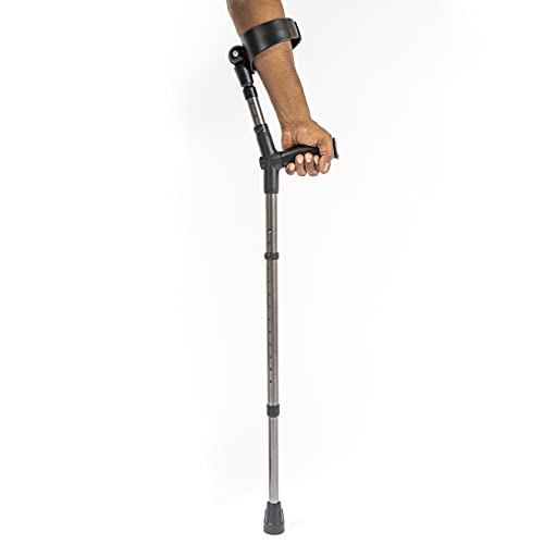 Image of Ossenberg Closed Cuff Ergo Soft-Grip Forearm Crutches Pair (Metallic Grey)