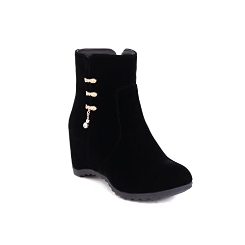 Ctreela Women's Wedge Heels Ankle Boots Shoes Invisible Height Increasing Casual Shoes Winter Fashion Trending Suede Wedges