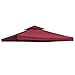 Outsunny Toile de Toit de Rechange pour pavillon tonnelle Tente Protection Contre Le Soleil Double Toit 300 x 300 cm Rouge niveux