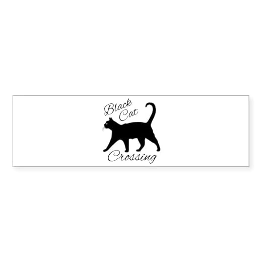 Black Cat Crossing Bumper Sticker Pack