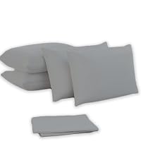 2 Federe King Size 100% Cotone Egiziano 1000 Fili – Grigio, Chiusura A Busta, Morbide Come La Seta, Per Dormire (50x91 Cm)