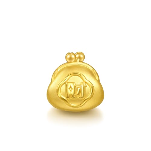 Image of CHOW SANG SANG 999 24K Gold Charme Cute Adorable Mini Chinese Fortune-Attracting Wallet charm bracelet for Women & Men 17cm 95930C