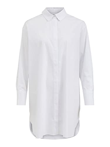 Vila Damen Vigimas Oversize L/S Long Shirt/Su-noos Hemd, Optical Snow, 42...