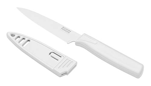 Kuhn Rikon Colori® Paring Knife – 4 Inch Japanese Stainless Steel, Nonstick Blade, Ergonomic Handle & Sheath, White by Kuhn Rikon - Used condition - US$10.33