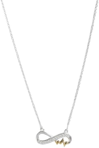 ZAVYA 925 Sterling Silver Infinity Cubic Zirconia Anti Tarnish Rhodium Plating Charm Necklace | Adjustable | Gift for Women and Girls | With Certificate of Authenticity and 925 Hallmark