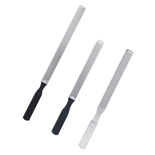FOMIYES Set Di Lime Per Unghie in Acciaio Inossidabile - 3 Strumenti Per Manicure - Perfette Per La Nail Art - Lima Per Unghie Lucidante - Argento Lucido