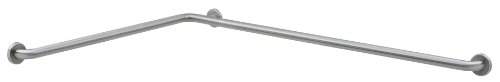 Bobrick 68137 304 Stainless Steel Two-Wall Tub/Shower Toilet Compartment Grab Bar, Satin Finish, 1-1/2