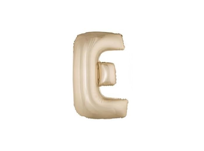 Lot de 12 - Ballon lettre 'e' en aluminium 1m champagne