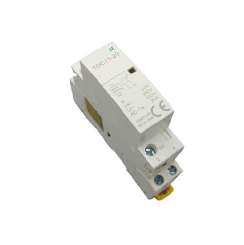 Contactor modular 20A TOCT1 con contactos 2NO que reduce el ruido en cuadros eléctricos de 230V