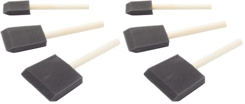 Fit For The Job Lot de 6 pinceaux en Mousse pour la Peinture, Les activités artistiques et manuelles, l’Application de Colle, de Vernis, de Laque, lasure pour Bois, pinceaux éponge, Pinceau éponge