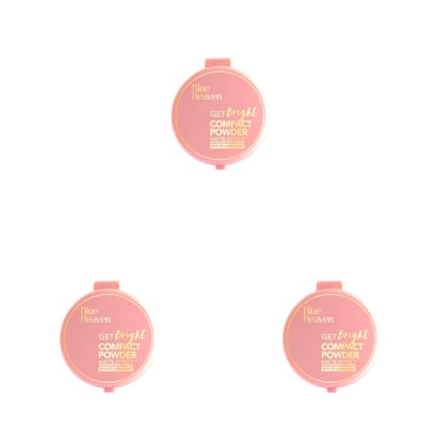 Image of Blue Heaven Get Bright Compact Powder for Women With SPF Sun Protection, All Skin Non Sticky, Oil Free, Matte Finish Light Weight Formula, Cream,16g (Pack of 3)