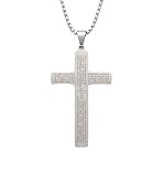Only faith Naszyjnik krzyżowy z zawieszką w kształcie krzyża ze stali chirurgicznej, uniseks, łańcuszek 55 cm x 2 mm, klasyczne minimalistyczne wzory, wodoodporny, hipoalergiczny, Pequeño, Stal