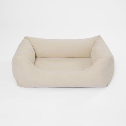 PAW WOW Emma Hundebett | Orthopädisches Hundebett | Hundekörbchen für kleine und mittelgroße Hunde (Beige, 85x65cm)