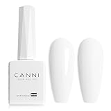 CANNI White Gel Nail Polish, 1Pcs White Gel Polish Pure White Color Nail Polish Gel High Gloss Soak Off U V Gel Nail French Nail Manicure Salon DIY