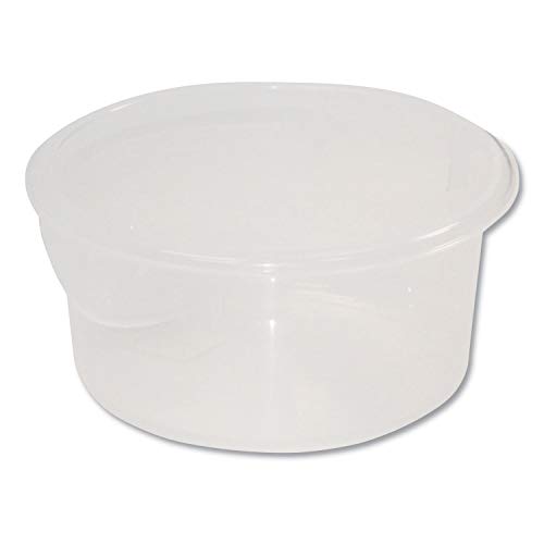 Image of Rubbermaid Commercial Products Plastic Round Food Storage Container with Bail Handle, 2 Quart, Clear, High Temperature Range Food Organization /Storage for Wet /Dry Food in Kitchen /Restaurants /Cafeteria