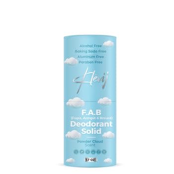 All Natural F.A.B. Deodorant - Powder Cloud Scent | 1.7 oz Organic, Aluminum-Free Deodorant for Fupa, Armpit, and Breast Areas