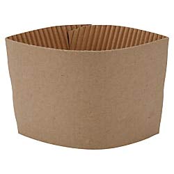 Genuine Joe GJO19049PK Protective Corrugated Cup Sleeve, Brown (Pack of 50), 16 oz