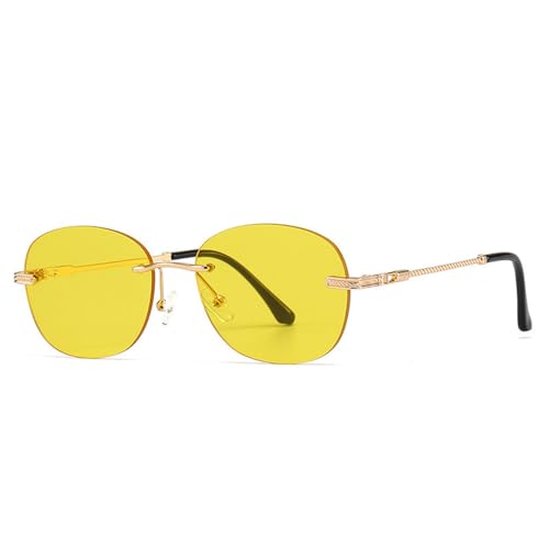 Lunettes de soleil rondes sans bordure légères contre l'éblouissement estival en ville