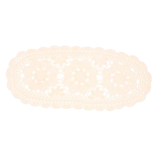 TOPPERFUN Mantel De Algodón De Ganchillo Estilo Rústico Diseño Calado Artesanal De Mesa para Decoración De Comedor Gabinete Bodas y Eventos Campestres Beige