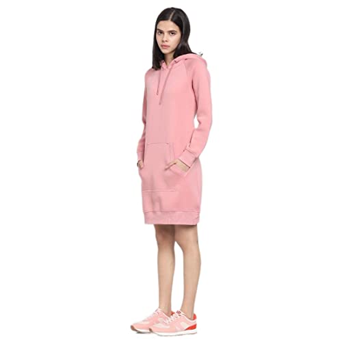 Image of Bewakoof Women's Solid Regular Fit Full Sleeve Cotton Poly Hoodies