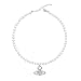 Produktbild MAKOBLESSMOMO Perlenkette für Frauen und Mädchen, Diamant-Perlen-Strass-Schlüsselbeinkette, Geburtstags-Jubiläums-Schmuckgeschenk
