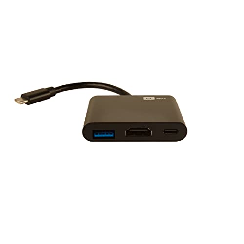 Image of 3-in-1 USB Type-C to HDMI Adapter with USB 3.0 & PD Charging Port | Type C to HDTV 4K Converter | Compatible with MacBook, Chromebook Pixel & Other Type-C Devices