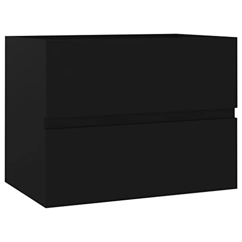 vidaXL Armario para Lavabo Lavamanos Inodoro Aseo Muebles Mobiliario Almacenamiento Estante Robusto Estable Madera Contrachapada Negro 60x38,5x45 cm