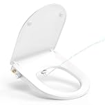 YEAUPE PRO Tavoletta WC a Forma di D con Bidet, Tavoletta WC universale, non elettrico, pressione regolabile, Soft Close Toilet Seat, Sedile WC morbido chiuso combinato bidet wc, Bianco