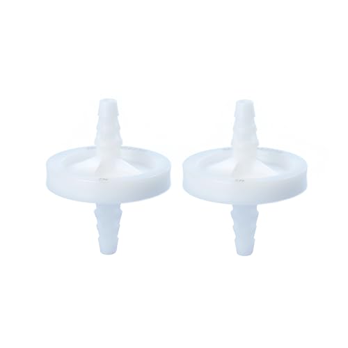 Image of PTFE Venting Filter Disc, 37mm 0.2μm, 0.24MPa Max. Pressure@25℃, 10 Pack | Hydrophobic PTFE Vent Filters, Non-sterile (Autoclavable), 1 /4 inch-3 /8 inch Stepped HB, EFA: 7 cm, Individually Packed