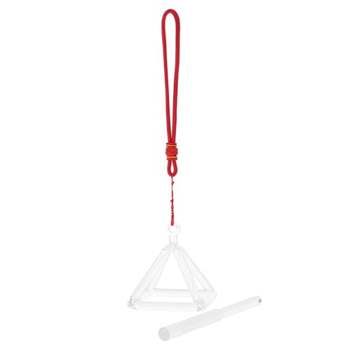 Conjunto de pirámide de cuarzo blanco y adorno de percusión para meditar
