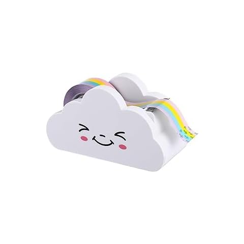 Mikily’s Cute Cloud Shape Tape Dispenser for Kids Multi-Functional Desk Accessory Perfect for School Office Stationery Easy to Use Cutter for Gift Wrapping Art Projects Cover