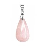 pendentif quartz rose Pierre naturelle de Quartz Rose : Authentique, non teintée, taillée en forme de goutte pour un rendu délicat.