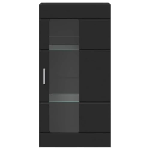 Armario de madera para salon pequeño con amplio almacenamiento negro mate Mangloder de interior 6