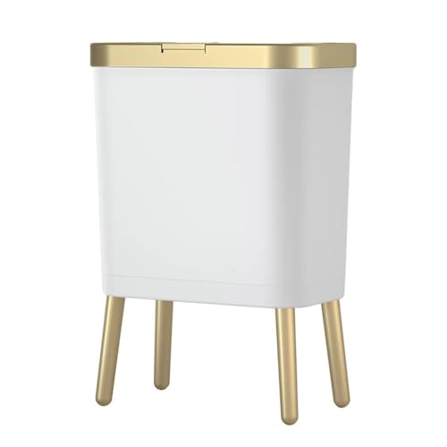 Cubo de basura de baño de 4 galones con tapa antiolores para espacios estrechos