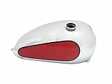 Medidas: tamaño estándar AEspares Compatible con depósito de combustible de gasolina Triumph T120 TR6 83-1798, chapado en rojo, pintado de 2,5 galones