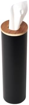 Yamazaki Home Rin Round Tissue Case - Slim Steel & Wood Container For Car Cup Holder Or Tabletop, Small - View #12