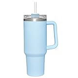 Bileeko ILTKYZG 40oz Insulated Tumbler, Reusable Vacuum Quencher Tumbler with Straw, Leak Resistant