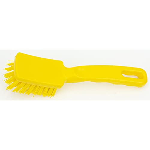 Image of SPARTA 41395EC04 Plastic Scrub Brush, Detail Brush, Kitchen Brush with Hanging Hole for Cleaning, 7 Inches, Yellow