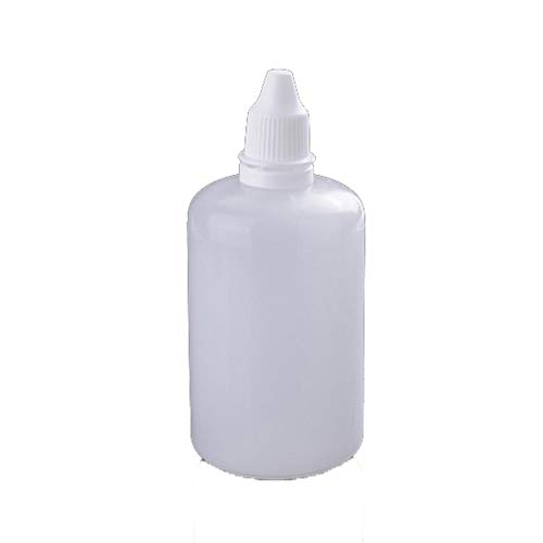 Fiaoen 100ml Squeezable Plastic Dropper Bottles, Eye Liquid Empty Dropper Bottles, White Translucent