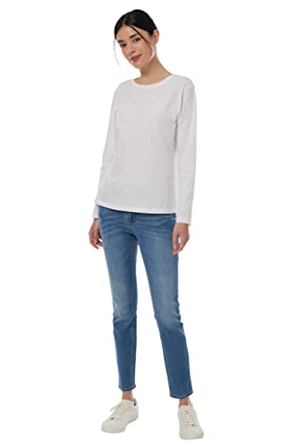 May You Be Women’s 100% Soft Cotton Crew Neck Long Sleeve T-Shirt (2-Pack) Black/White #TOP5