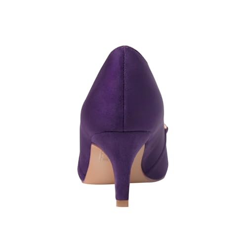 ERIJUNOR E3122 Women Faux Suede Pearl Pumps Comfortable Kitten Heel Evening Prom Wedding Shoes4