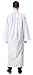 IvyRobes Adults Matte Choir Robes for Church Baptism Judge Graduation Gown Confirmation Officiant Pastor Costume White 54 Plus